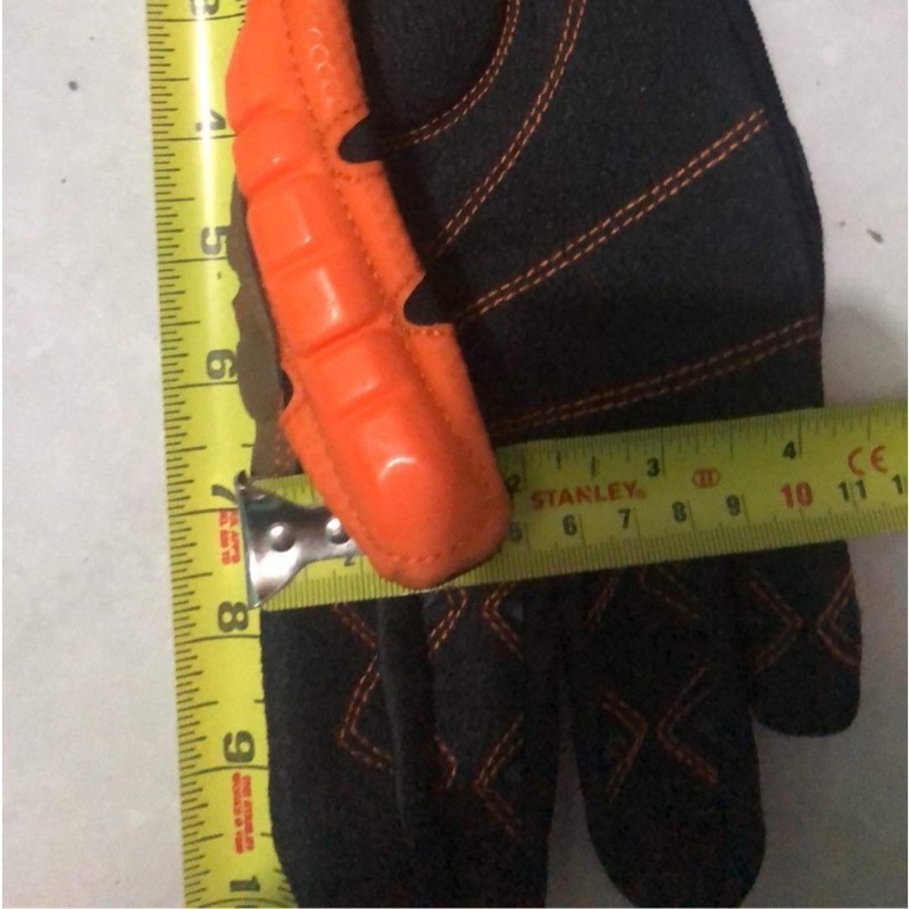 CRUDE D30 Work Gloves Black Orange Impact Protect Construction Sz Large - Picture 10 of 10